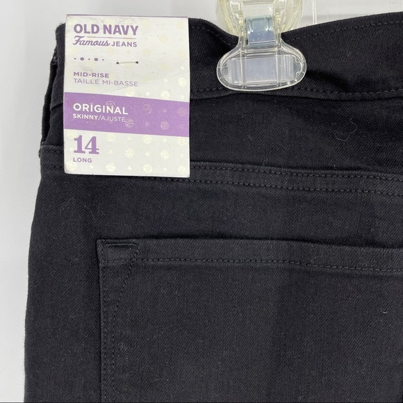 Old Navy Mid Rise Black Jeans Skinny - Picture 3 of 4
